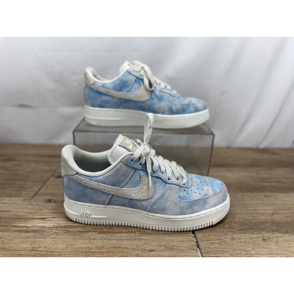 Nike Air Force 1 Low 07 Blue White Tie‎ Dye Cloud Suede FD0883-400 Womens 9